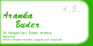 aranka buder business card